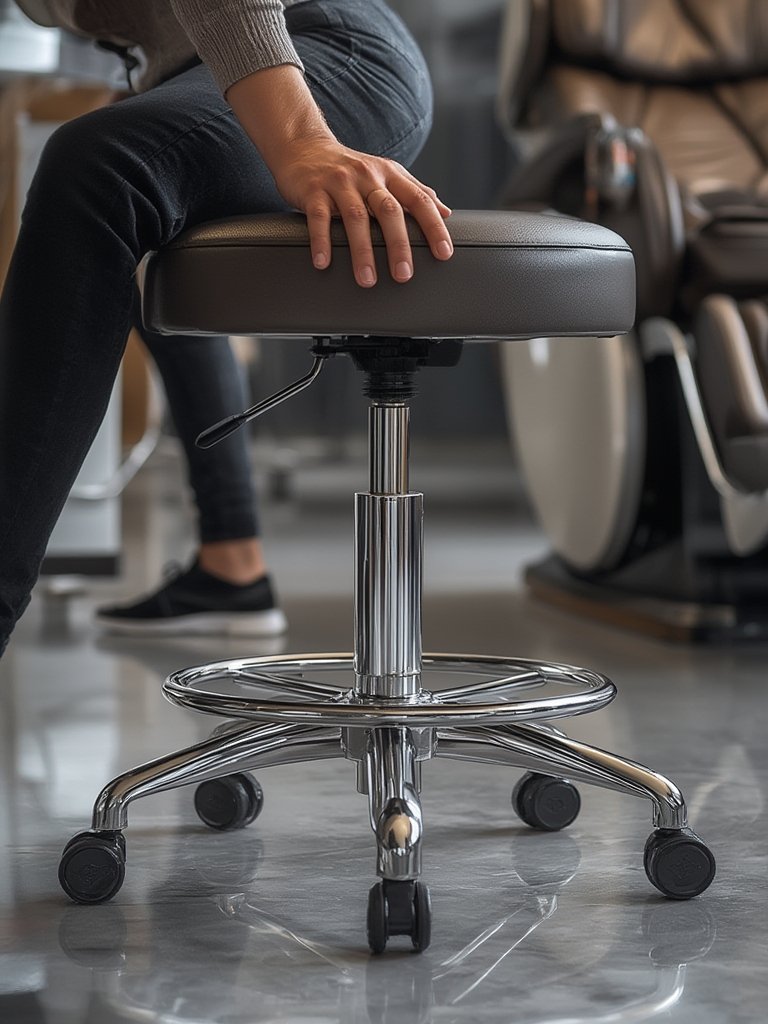 Best Rolling Stool for Office and Workshop Comfort (2026) 2 rolling stool in action