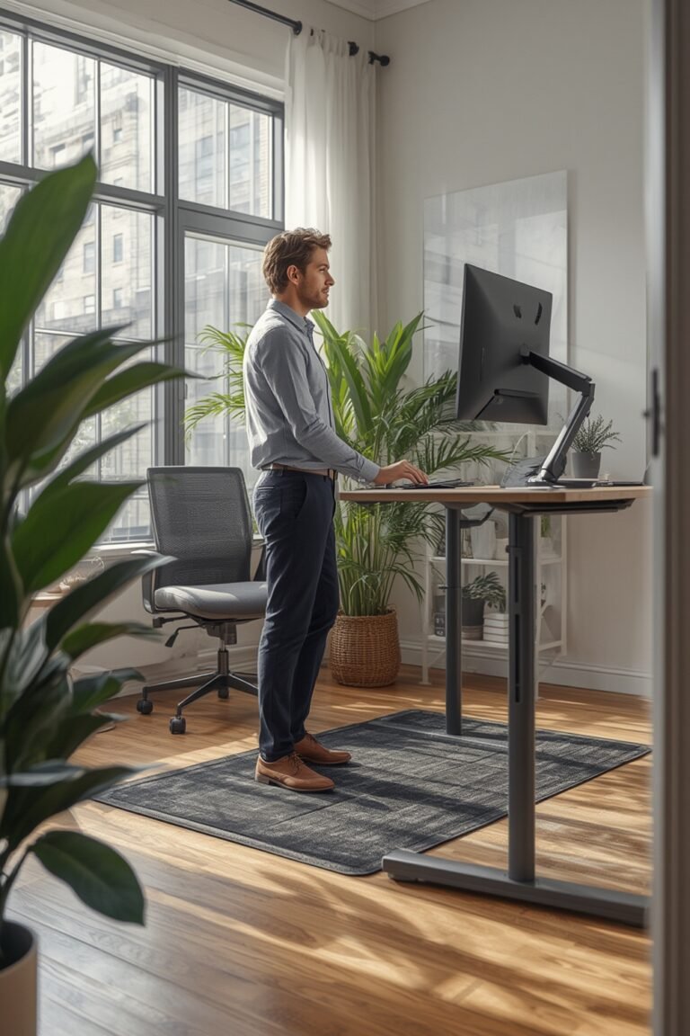 anti-fatigue mat standing desk