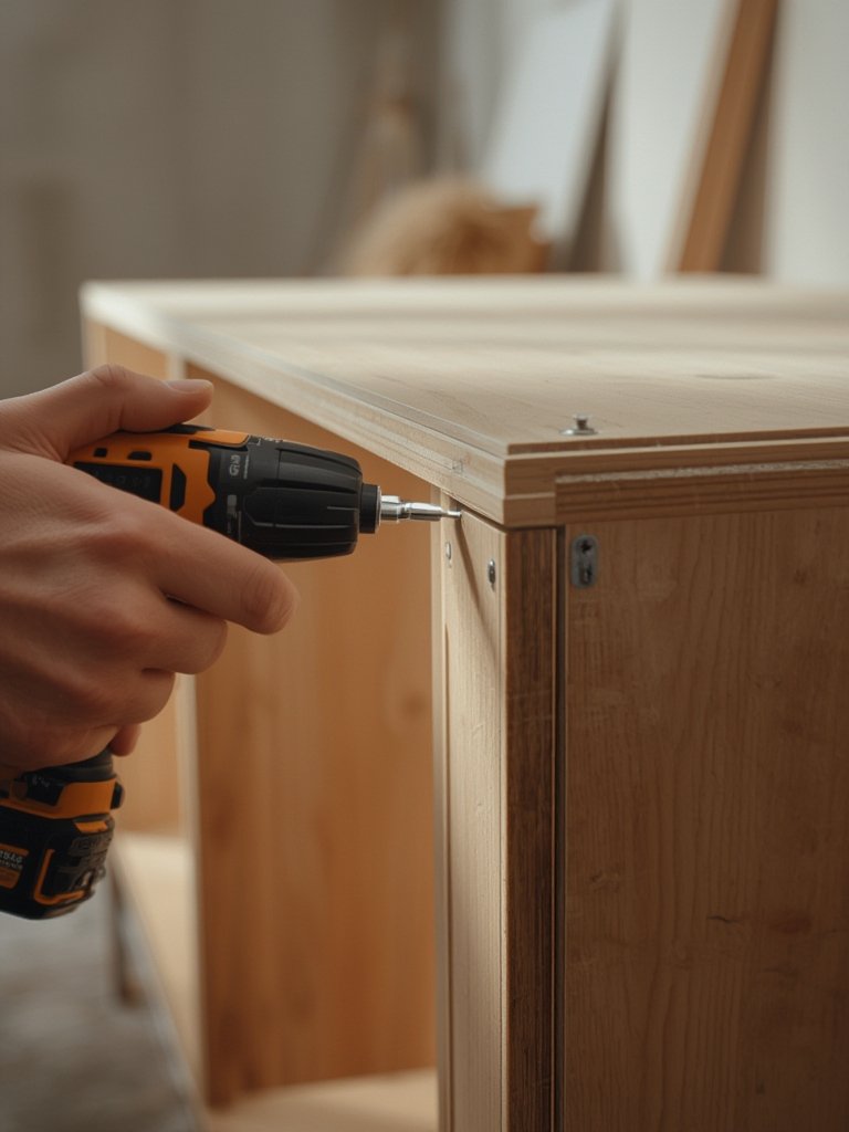 electric screwdriver in action