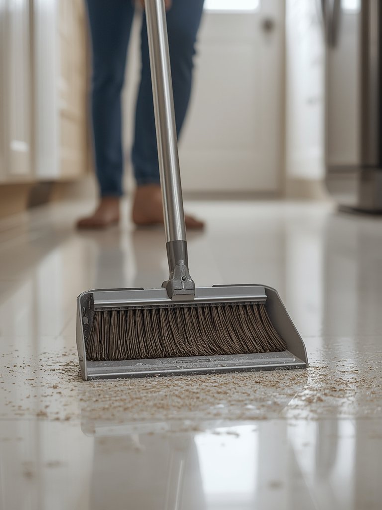 Best Broom and Dustpan Set for Seniors and Easy Cleaning (2026) 2 broom dustpan in action