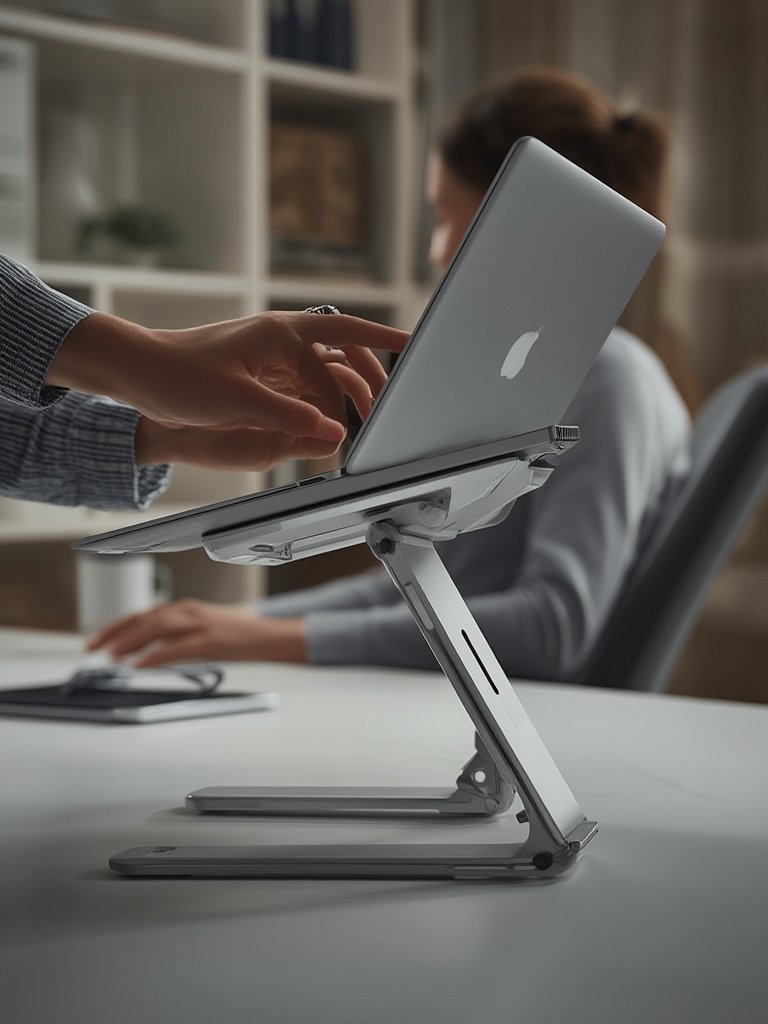 Best Laptop Stand for Neck Pain and Posture (2026) 2 laptop stand in action