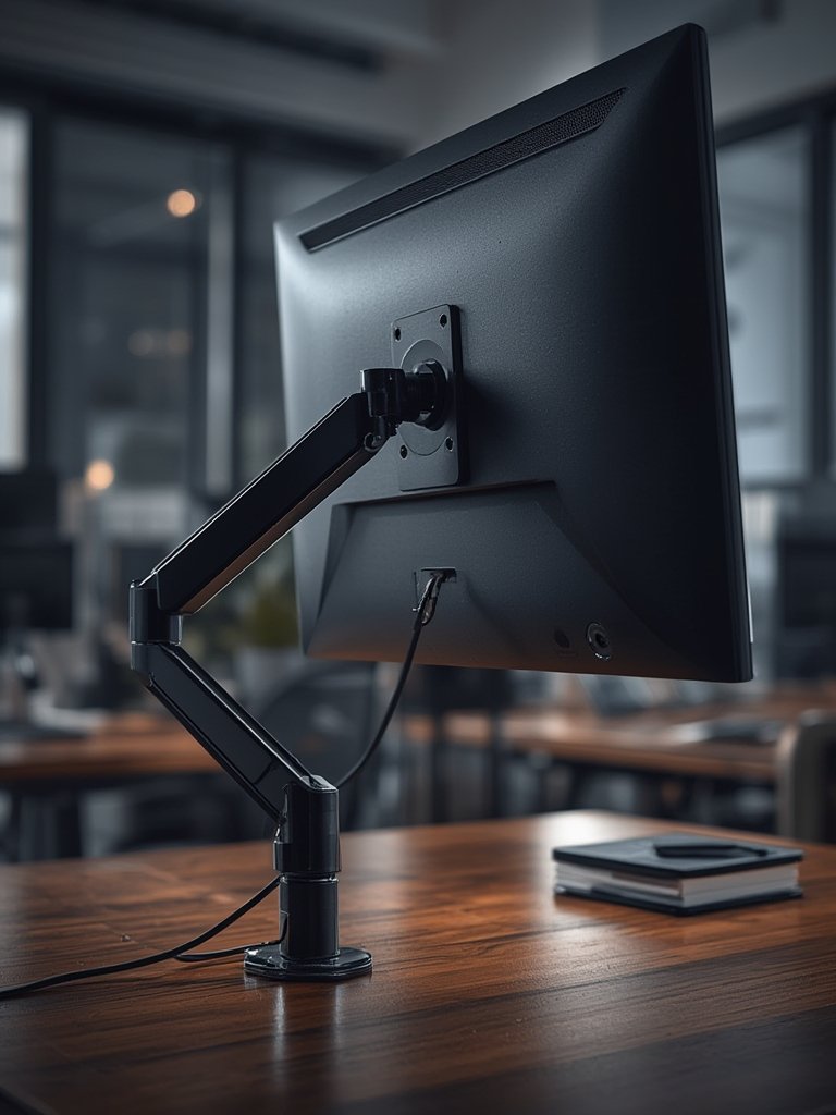 monitor arm in action