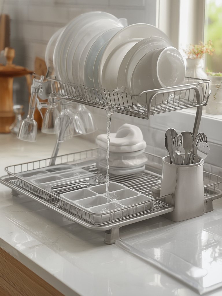 Best Dish Rack for Easy Drying and Kitchen Counter Organization (2026) 2 dish rack in action