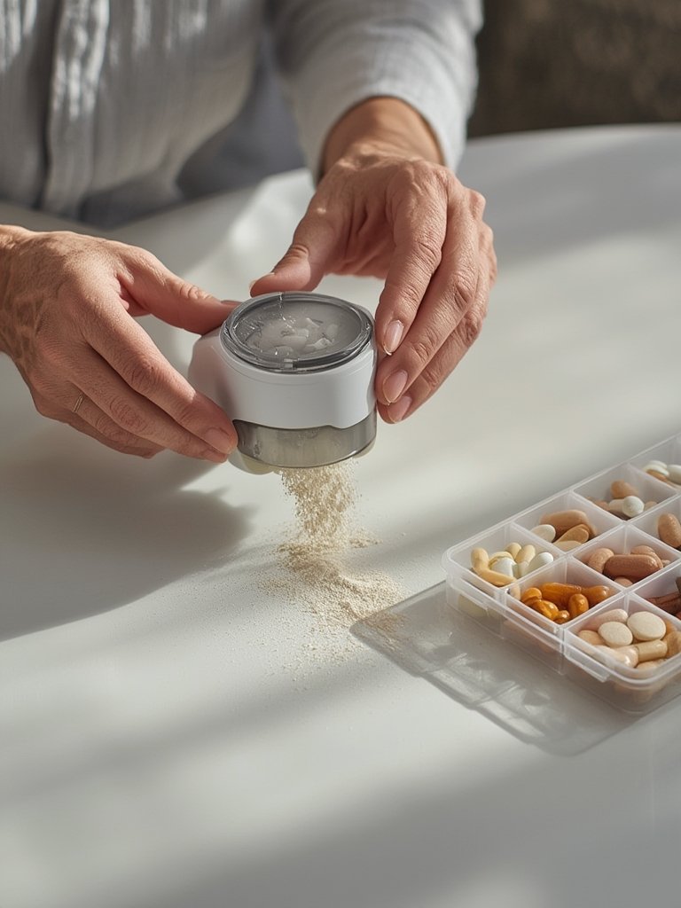 pill crusher in action