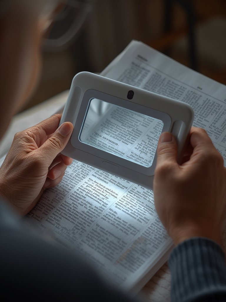 Best LED Magnifier for Easy Reading and Low Vision Aid (2026) 2 led magnifier in action