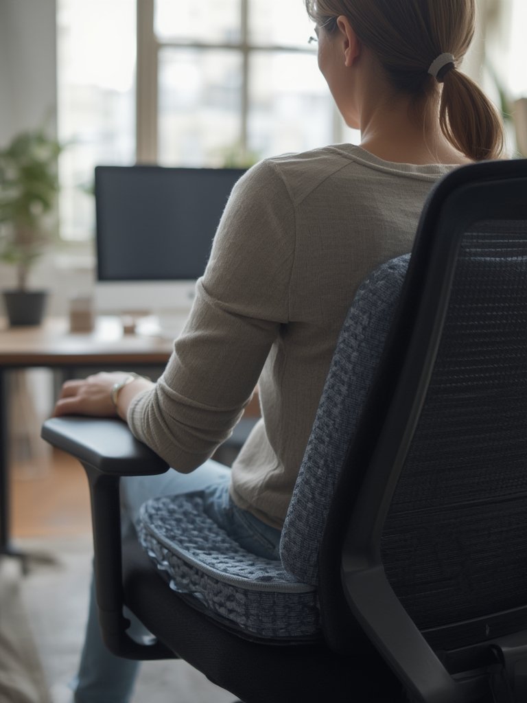 Best Gel Seat Cushion for Long Sitting and Back Pain (2026) 2 gel cushion in action