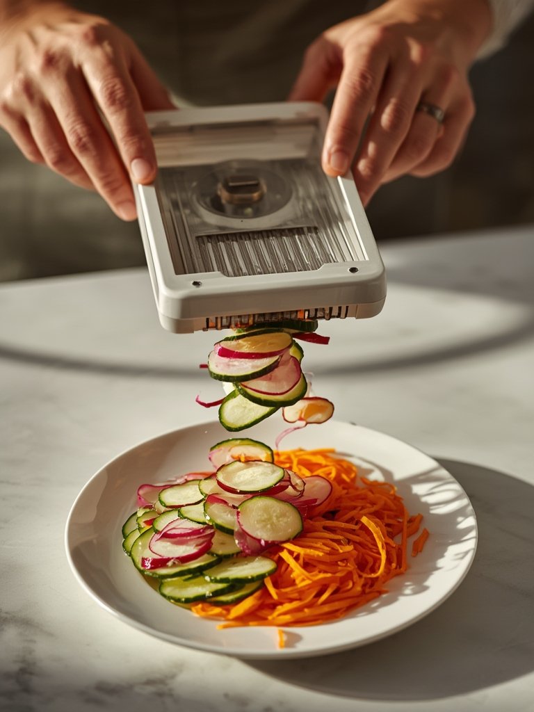 mandoline slicer in action