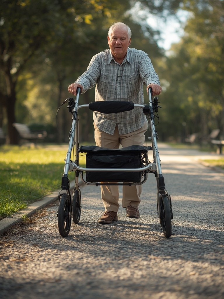 rollator walker in action