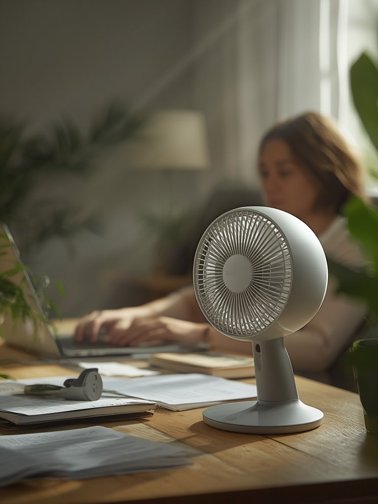 table fan in action