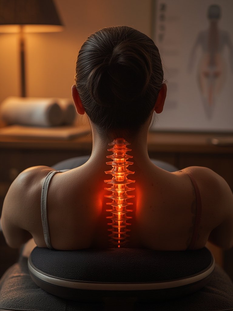 Best Backpod Device for Upper Back and Neck Pain Relief (2026) 2 backpod device in action