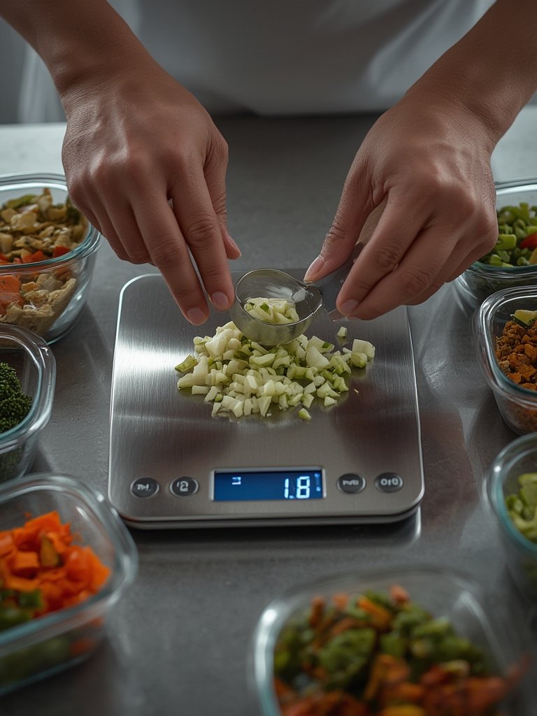 kitchen scale in action