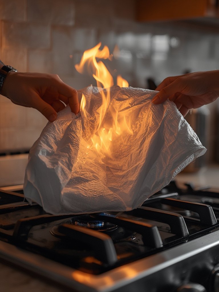 fire blanket in action