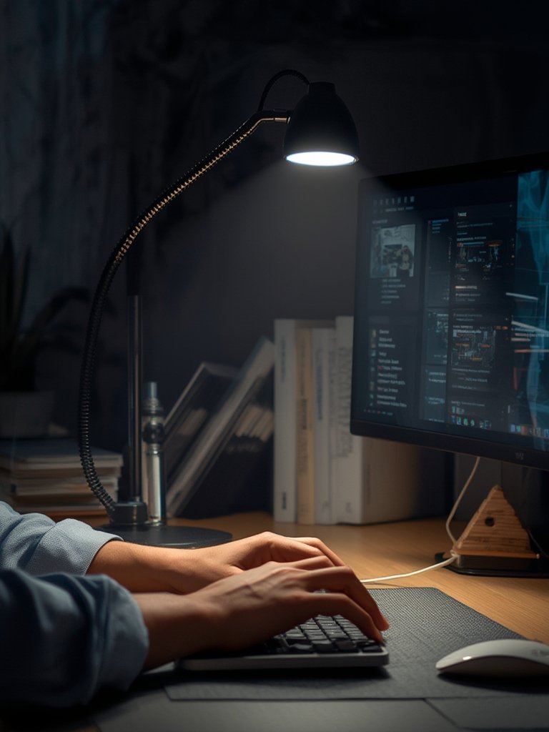 Best LED Desk Lamp for Eye Comfort and Study Lighting (2026) 2 LED desklamp in action