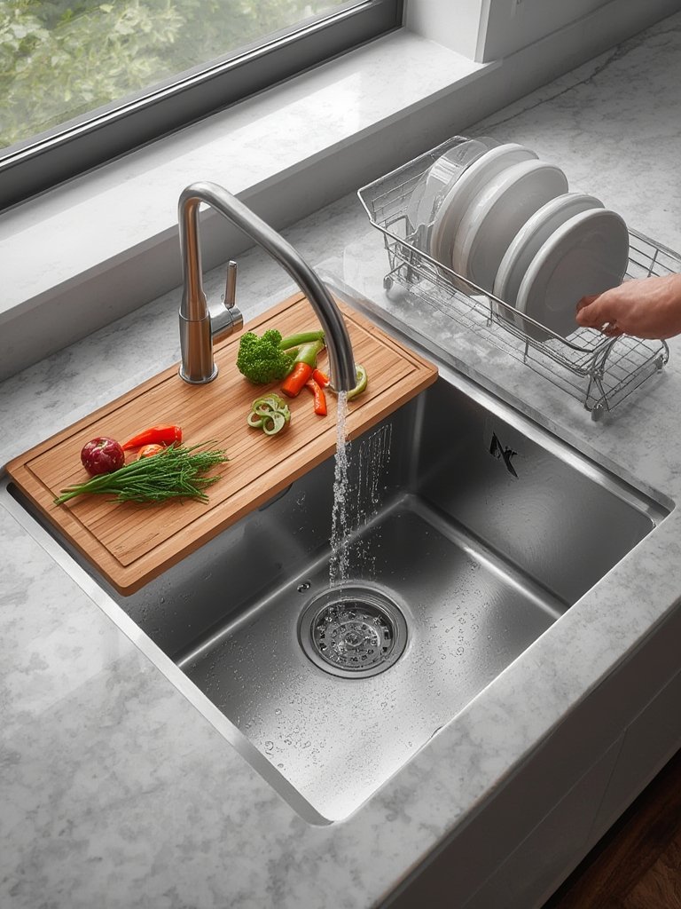 Best Workstation Sink for Easy Kitchen Food Prep and Multitasking (2026) 2 workstation sink in action