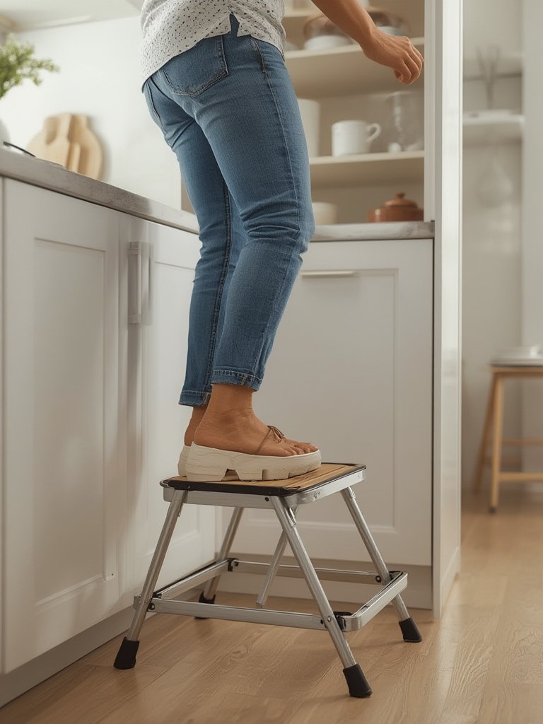 Best Folding Stool for Seniors and Small Spaces (2026) 2 folding stool in action